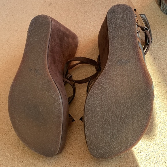 Brown Platforms Shoes unsized fits 6.5 - Picture 9 of 9